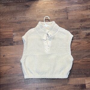 Cozy Cream Sleeveless Fleece Top